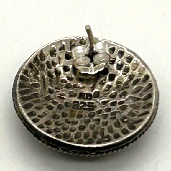 Vintage Sterling Silver Pierced Earrings Norwegian Design Mark ND 925 12.8 Gram - Picture 8 of 11